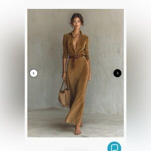 Elegant Long Sleeve Brown Dress